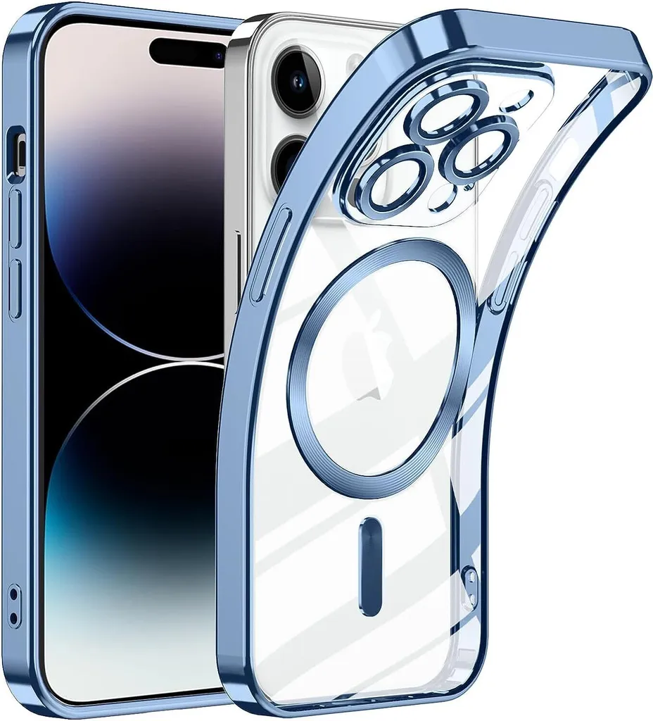 Cover MagSafe iPhone 14 Pro Max Azzurro Trasparente Sottile