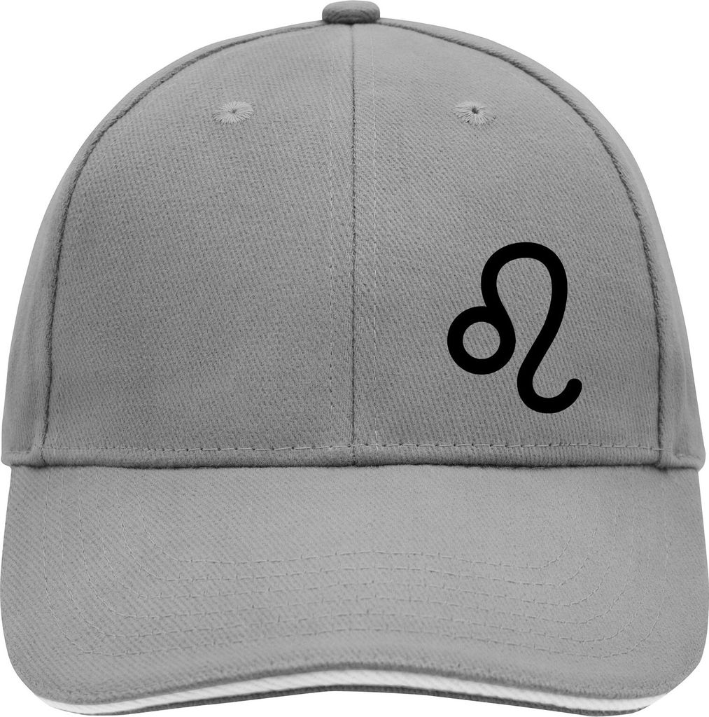 Huuraa Cappy Mütze Löwe Sternzeichen Zeichen Dark Grey/White Baumwolle 6-Panel Kappe Geschenkidee