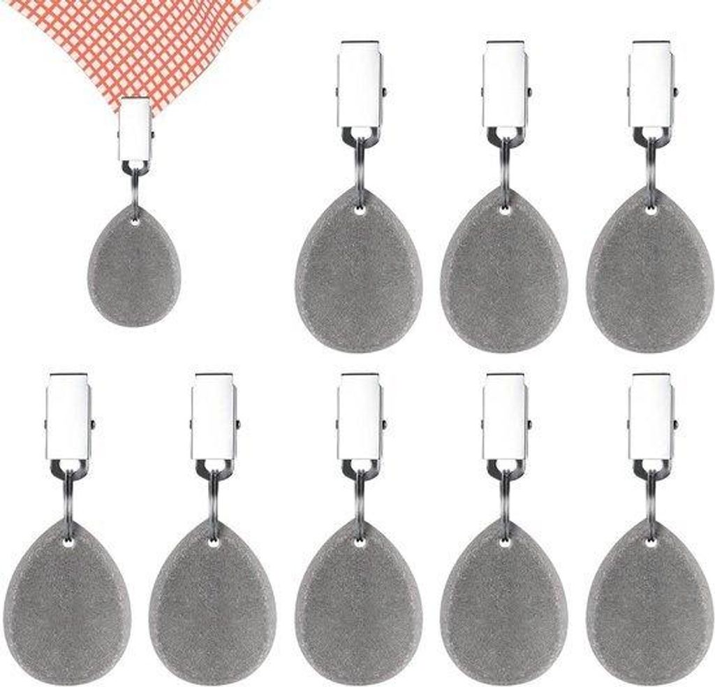 Gartenmatsch Gewichte Marmor Grau 6 Stück Tischmatsch Steine Tisch Gewichte Holzhalter mit Metallclip für Picknick Außen Familie Diner Garten Pa...