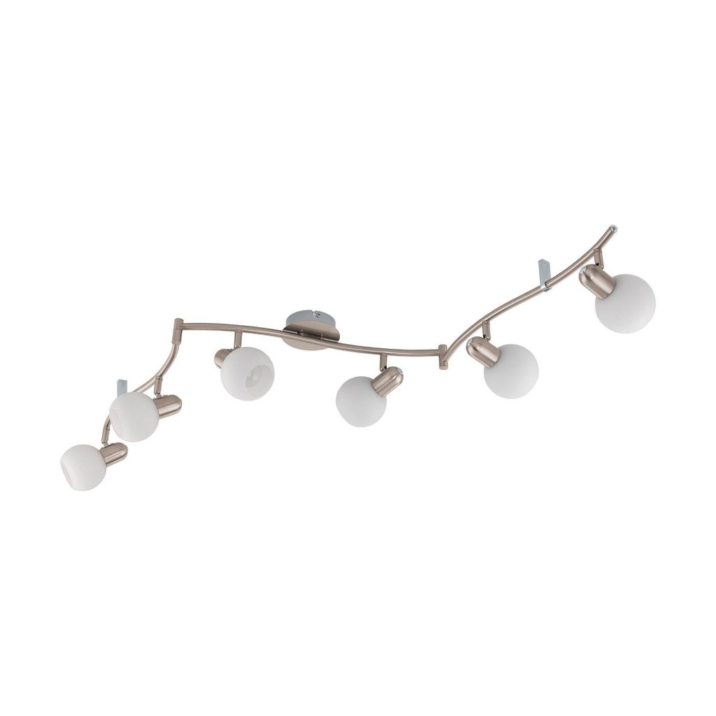 LED Spot Lampe Leuchte Deckenleuchte nickel matt Glas 6 Flammig Eglo 32929