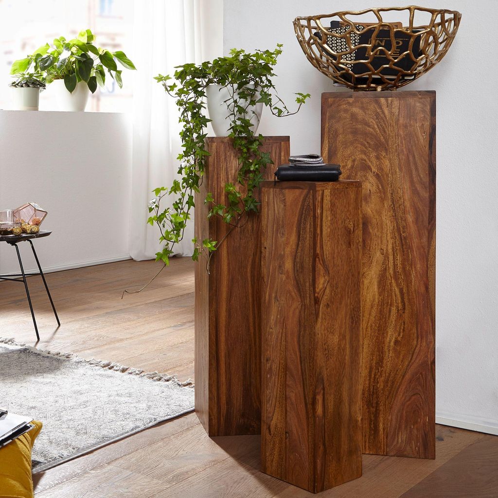 FineBuy Set da 3 tavolini in legno massello di sheesham, Immagine del prodotto 