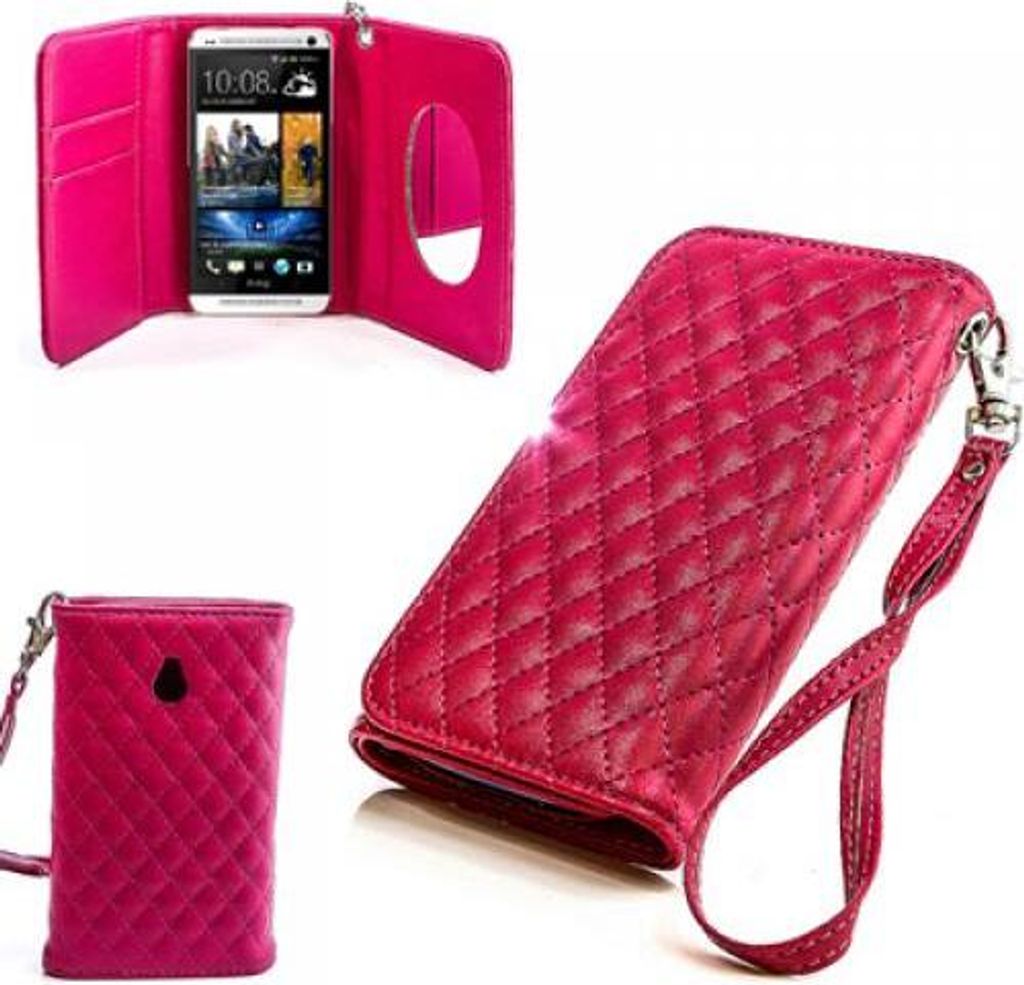 HTC One mini/M4 Booksytle Handtasche Mirror Pink