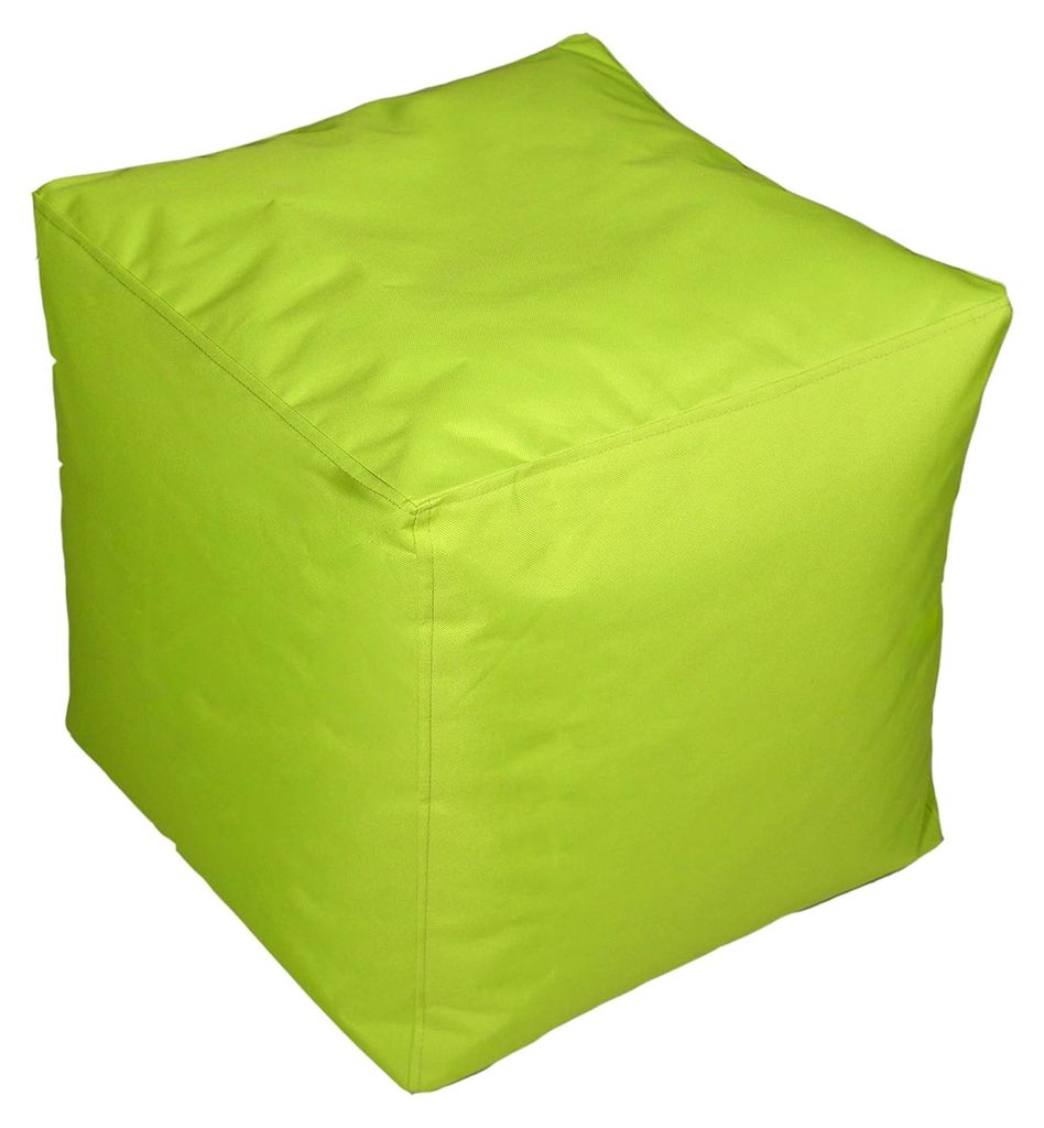Sitzwürfel, ca. 40x40x40 cm, für Outdoor und Indoor, Sitzsack in verschiedenen Farben, wasserabweisender Hocker, apfelgrün