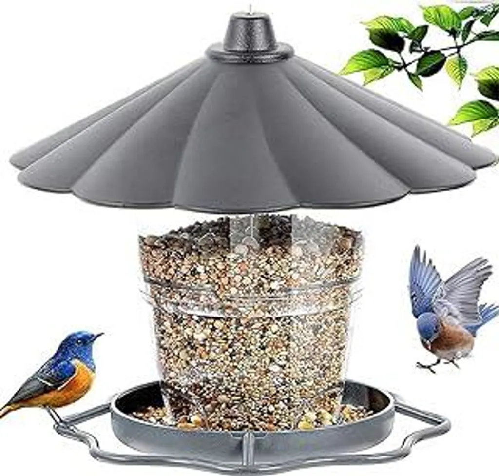 Distributore Mangime Uccelli Giardino - Resistente e Facile da Pulire - 1