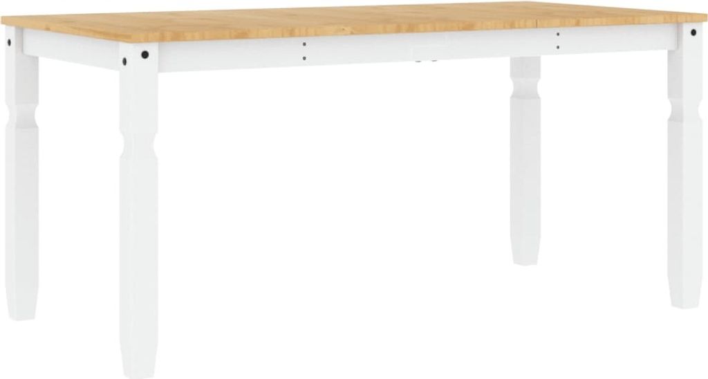 vidaXL Esstisch Corona Weiß 160x80x75 cm Massivholz Kiefer