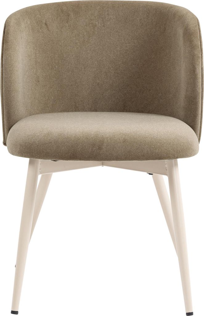 4er-Set Ava | Hotel Stuhl | Taupe | Samt | Gestell Weiß