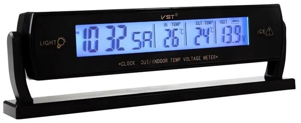 APT AG97B Teploměr do auta s hodinami a voltmetrem 3 v 1 Obrázek produktu 