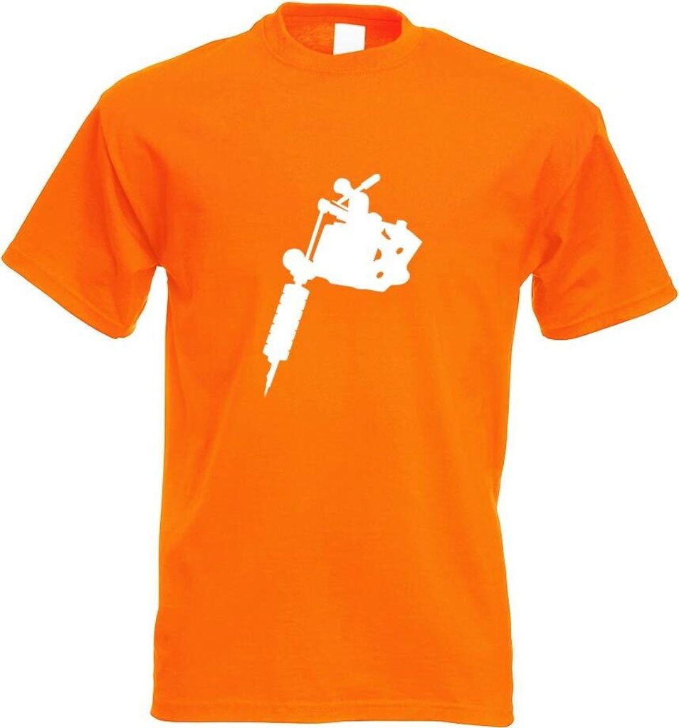 Kiwistar - T-Shirt - orange - Tätowiermaschine Motiv Bedruckt Funshirt Design Print - mit Motiv Bedruckt - Funshirt Design - Sport - Freizeit - He...