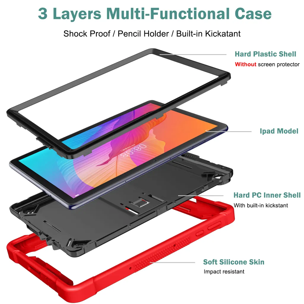 EbestStar Custodia Silicone Trasparente + Vetro Temperato Per Huawei MatePad T10 / T10S - 3