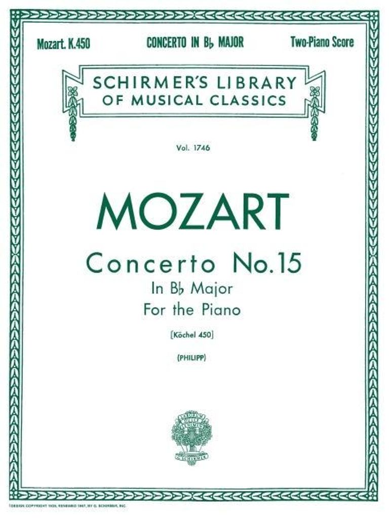 Concerto No. 15 in Bb, K. 450: Schirmer Library of Classics Volume 1746 Piano Duet