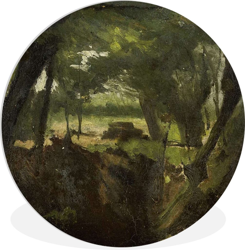 MuchoWow Rundes Wandbild - Runde Bilder Waldansicht - Gemälde von George Hendrik Breitner Ø 90 cm Kreis Wanddekoration Kunststoff - Wandkreis -...