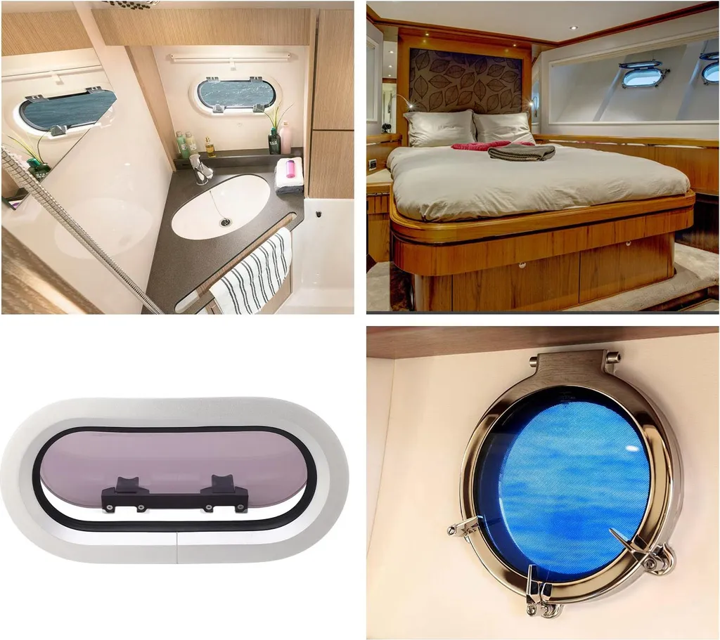 Fenêtre Étanche Anti-UV pour Yacht avec Angle Rond et Joint Haute Qualité