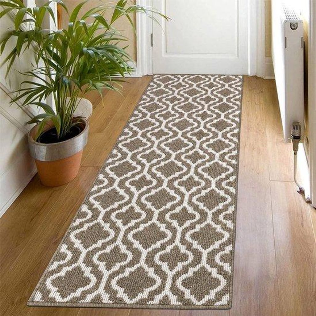 Antislip-Vloerkleed 60x180 cm, Wasbares Keukentapijt, Lange Deurmat für draußen, Vloerkleed für die Halle, Antislip-Tapete für die Küche (Braun)
