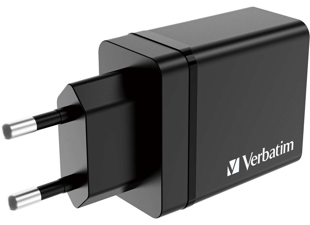 Verbatim Ladegerät 30W, 1x USB-C , 3x USB-A, (PD 3.0, QC Produktbild 