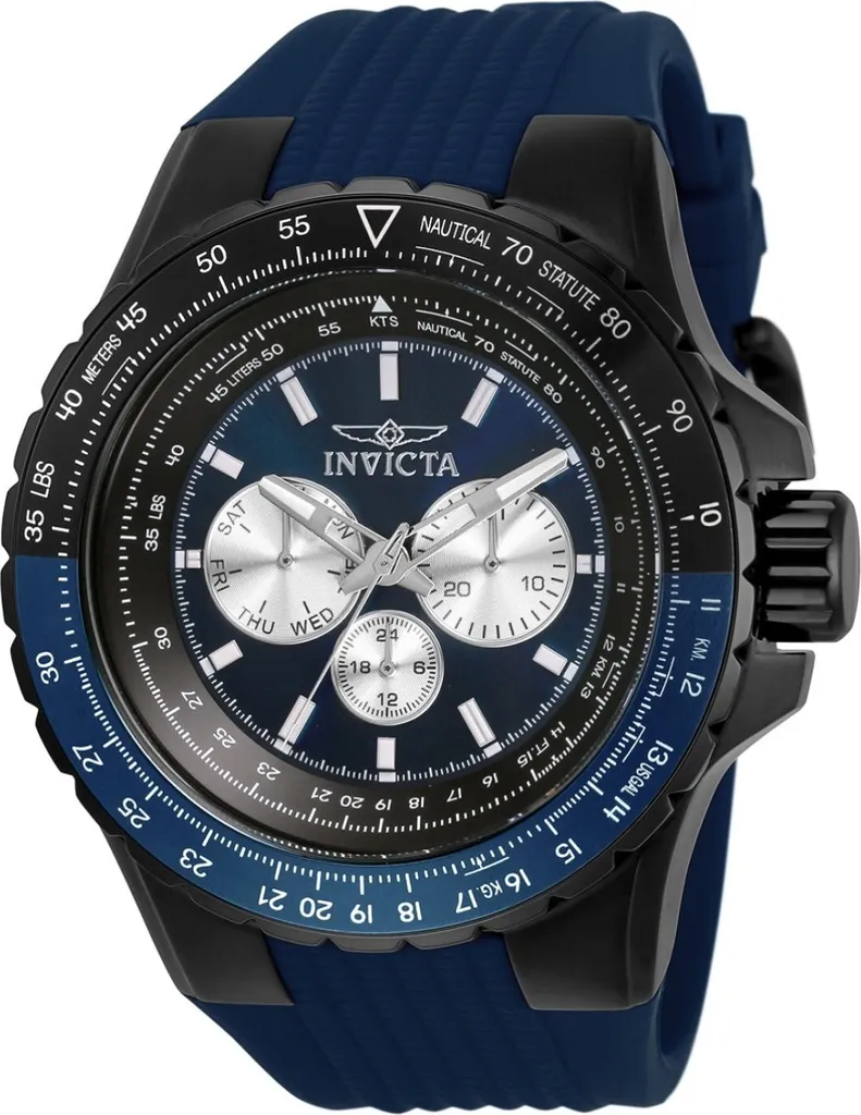 Invicta Aviator 33037 Orologio Uomo Acciaio Inox Blu 50mm