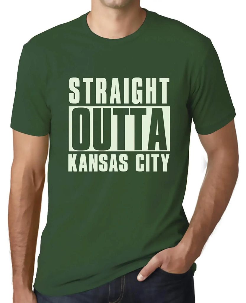 Herren Grafik T-Shirt Direkt aus Kansas City – Straight Outta Kansas City – Öko-Verantwortlich Vintage Jahrgang Kurzarm Lustige Druck Geburtstag