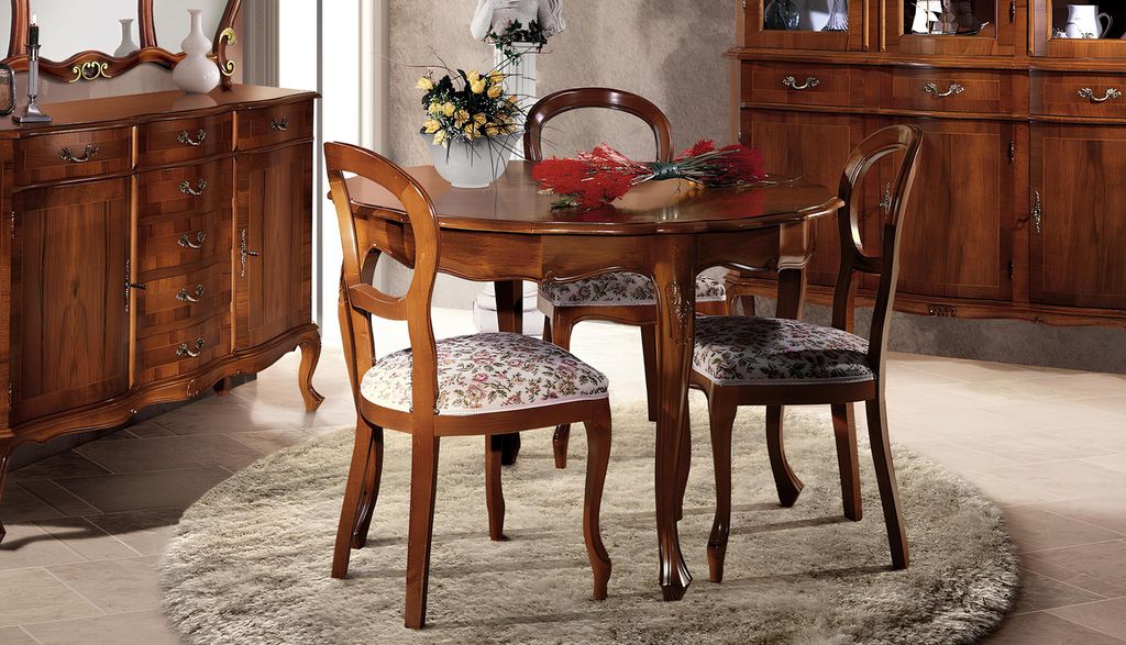 runde Tisch Stühle 4tlg Esszimmer Holztisch Esszimmer Set Stuhl Esstisch Gruppe