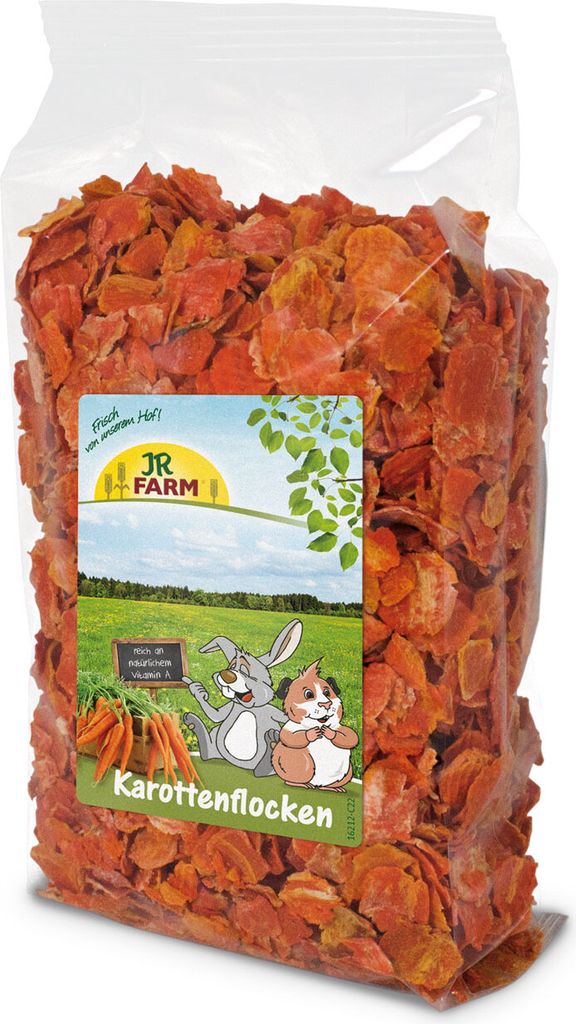 JR Farm Karottenflocken, Flocken, 150 g, Zwergkaninchen, Tasche