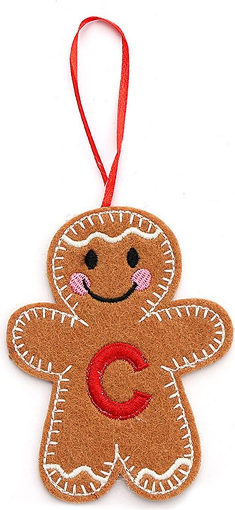 Lebkuchenmann-Ornamente, Initialen-Alphabet-Monogramm, Lebkuchen-Hängeornament, Familienname, Weihnachtsbaumschmuck