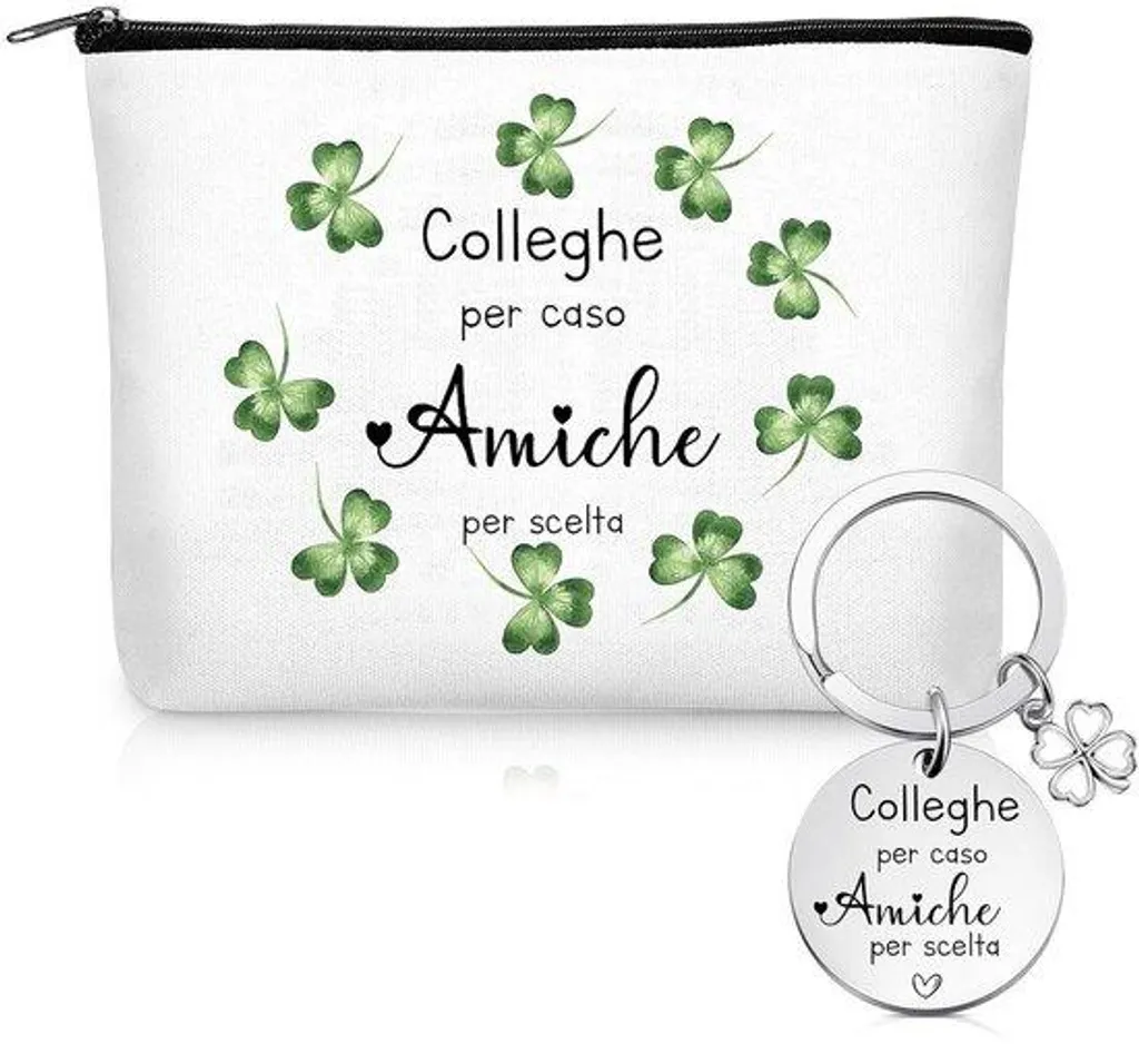 Coffret Cadeau Collègue avec Porte-clés et Trousse Maquillage 2 Pièces
