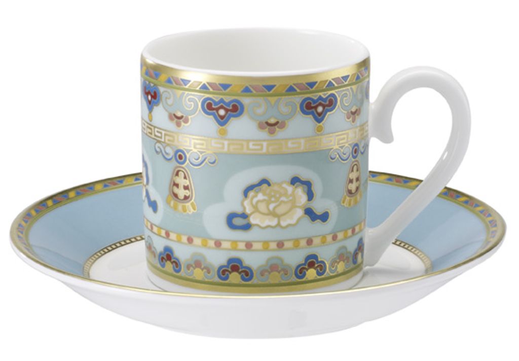 Villeroy & Boch Samarkand Aquamarin Espressotasse mit Untertasse 2er Set