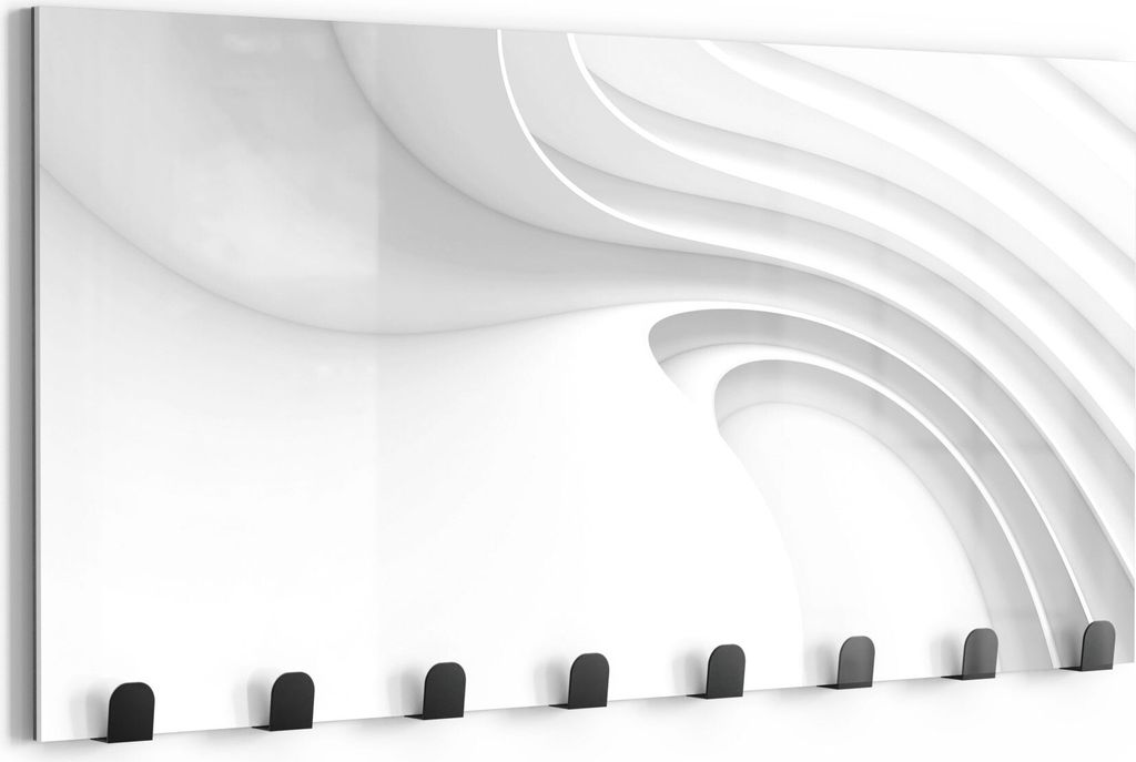 DEQORI Kleiderhaken Glas 60x30 cm 'Fließende Lamellenlinien' Wand Garderobe beschreibbar