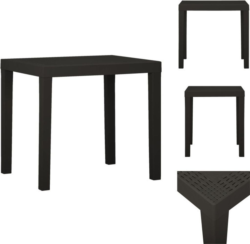 vidaXL Gartentisch Anthrazit 79x65x72 cm Kunststoff - Gartentische