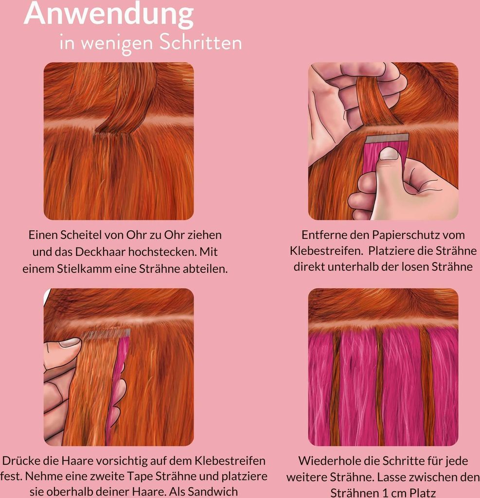 hair2heart pásky na predlžovanie ľudských vlasov rovné - 10 Obrázok produktu 4