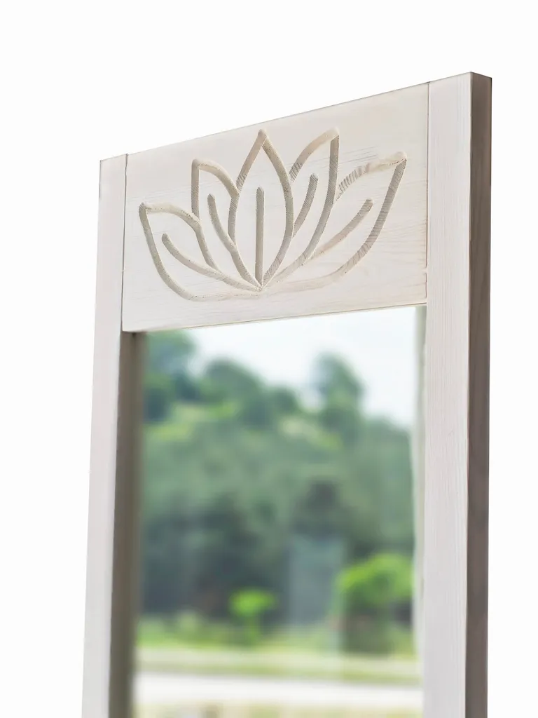 Skye Decor Lotus Miroir Cheval Blanc en Bois Massif 55 x 155 cm Chic - 2