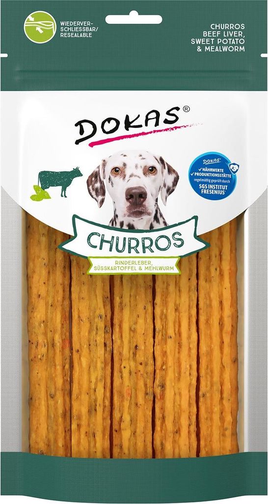 Dokas Dog Snack Churros mit Rinderleber, Süsskartoffel & Produktbild 