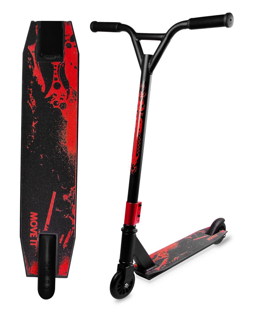 LOFO Stunt Scooter Tretroller Kickscooter Kinderroller Trick Roller Funscooter mit ABEC 9 für Kinder und Jugendliche - Rot