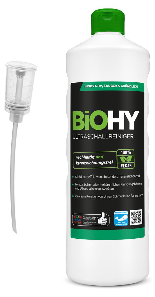 BiOHY Ultraschallreiniger (1l Flasche) + Dosierer | Produktbild 