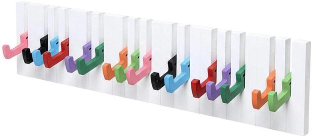 Unyqoos Modern Wandgarderobe mit 16 bunten Haken für vielseitige Nutzung