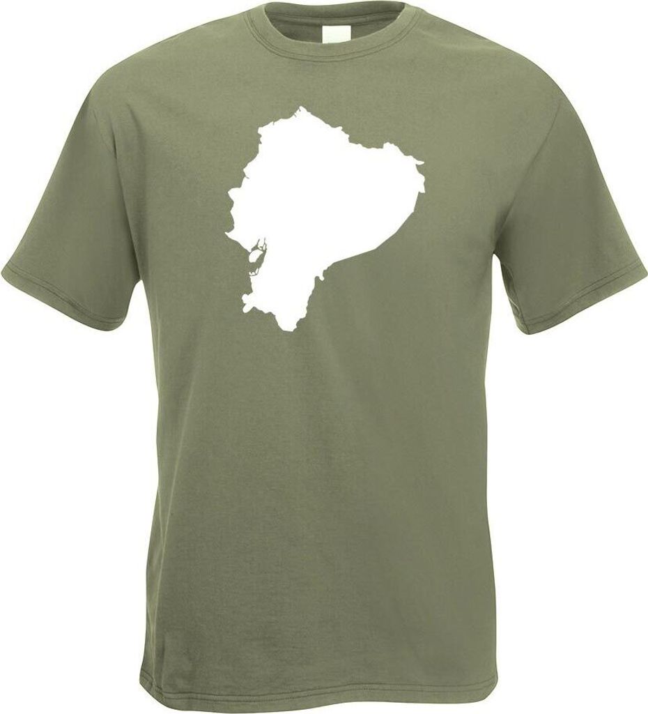 Kiwistar - T-Shirt - Olive - Ecuador Umriss Kontur Herren Funshirt Bedruckt Design Sprüche Spruch Motive - mit Motiv Bedruckt - Funshirt Design - ...