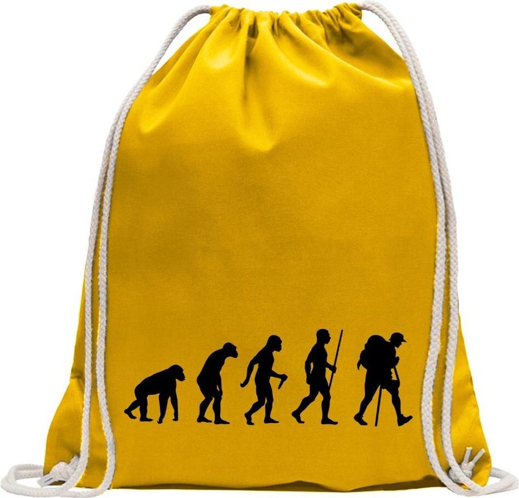 Kiwistar - Turnbeutel - gelb - Wandern Trekking Evolution - Fun Rucksack Sport Beutel Gymsack Baumwolle mit Ziehgurt