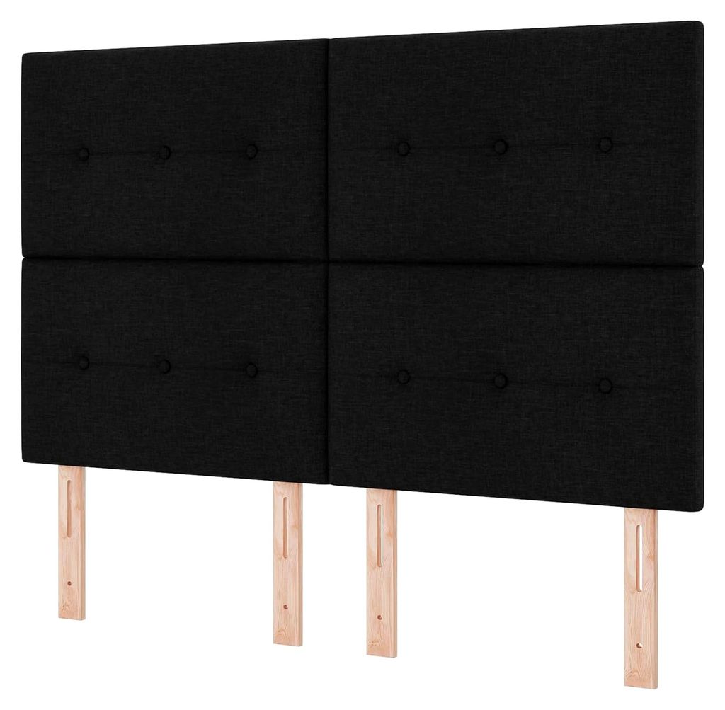 Boxspringbett mit Matratze Schwarz 160x200 cm Stoff Gästebett Familienbett