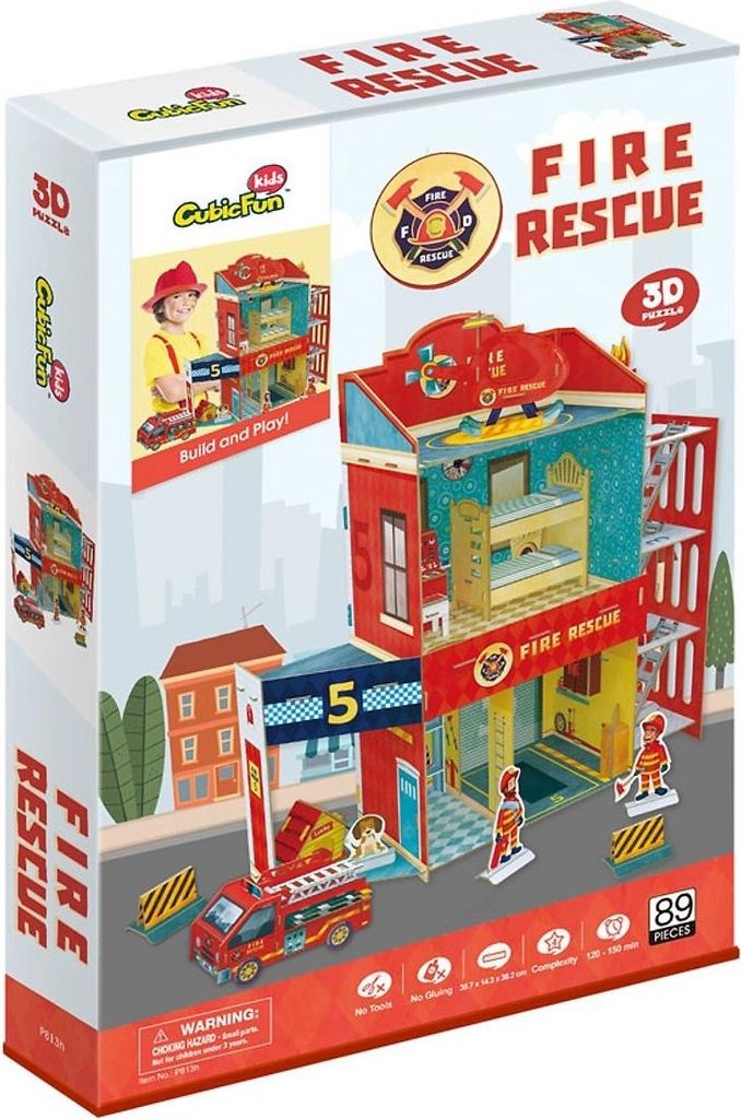 Cubic Fun 3D Puzzle Feuerwehr - Fire Rescue - 89 Teile Spielzeug
