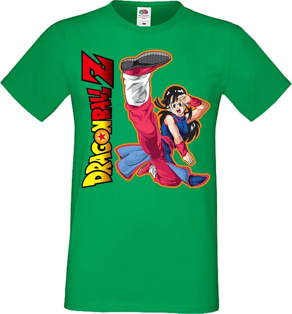 Herren T-Shirt Anime Manga Dragon Anime Manga Ball Z 02 Bulma Kick, Man 2XL / Grün