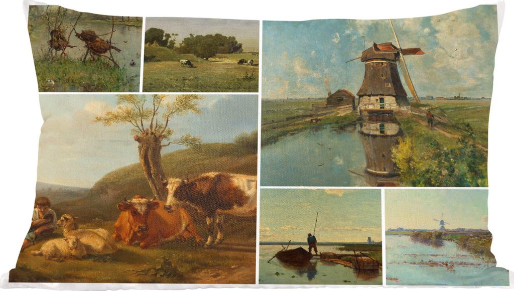 MuchoWow Zierkissen Sofakissen Wohnzimmer Dekokissen 50x30 cm Collage - Niederlande - Kunst - Wohnzimmerdekoration - Polster mit Photo