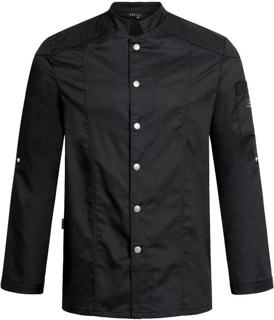 Greiff GASTRO MODA Cuisine Herren Kochjacke Bikerstyle Schwarz M