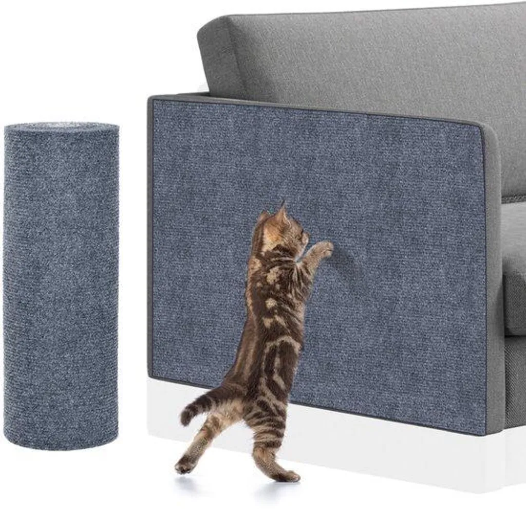 Anti-griffures chat tapis autocollant mural gris 30x100 cm protection