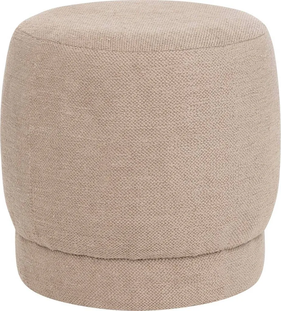 Petit pouf rond en tissu bouclé AMEA - Tabouret bas chic et moderne