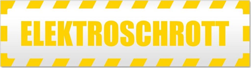 Elektroschrott gestreift Magnetschild Schild magnetisch