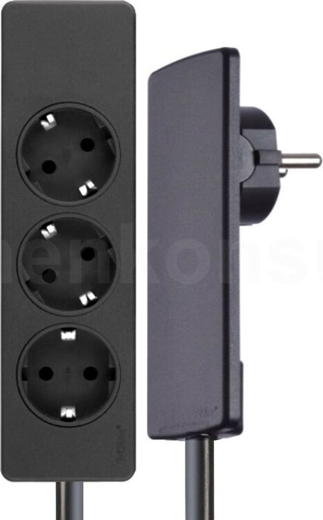 Schulte EVOline Plug 01.561 Flachstecker 1.5 m Steckdose Produktbild 