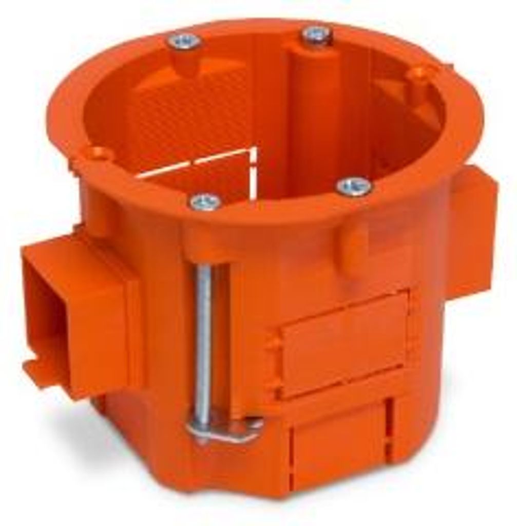 Einbaudose 60 x 60, tief, Reihenausführung, orange, für Gipskarton – VT-452-6060