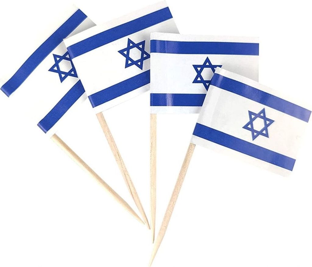 100 Flaggenpicker Länder Nationen Deko Zahnstocher Flagge Geburtstag Party DIY, Farbe:Israel