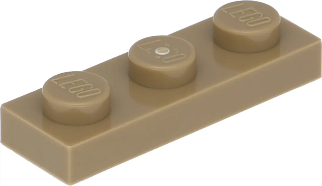 Plaque Lego 1x3 beige foncé 3623 pour construction et vrac de 100 pièces