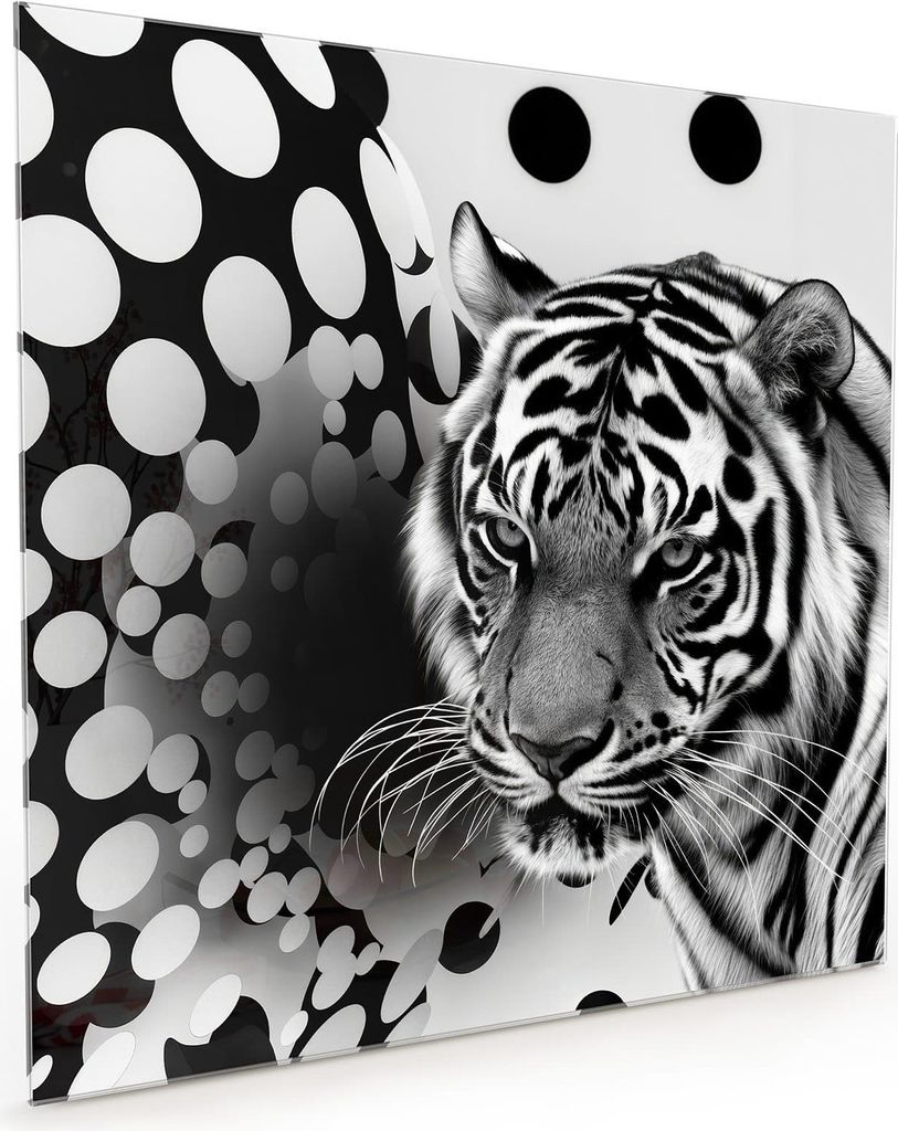 Küchenrückwand Spritzschutz Glas mit Motiv Tigerpunkte 40 x 40 cm