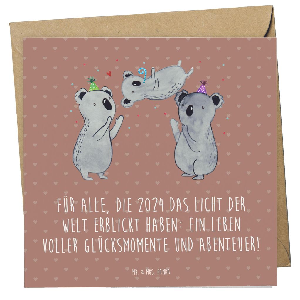 Mr. & Mrs. Panda Grußkarte 2024 Geburtstag Glücksmomente - Braun Pastell - Geschenk, Glückwunsch, Klappkarte, Alter, Geburtstagsdeko, Neugeboren...