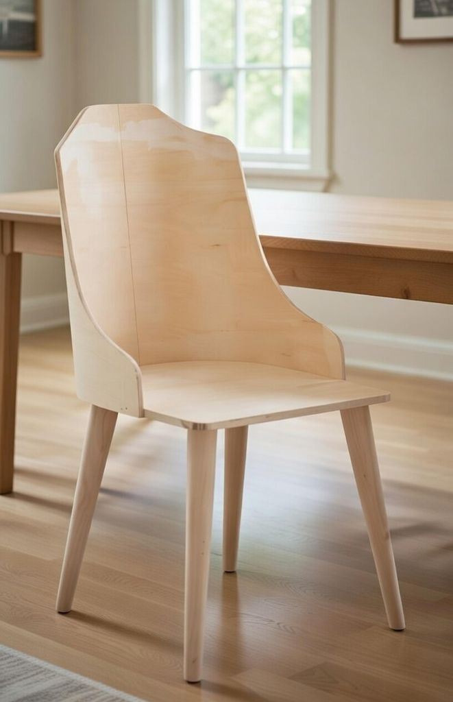 Moderner Holzstuhl mit ergonomischer Rückenlehne für maximalen Komfort
